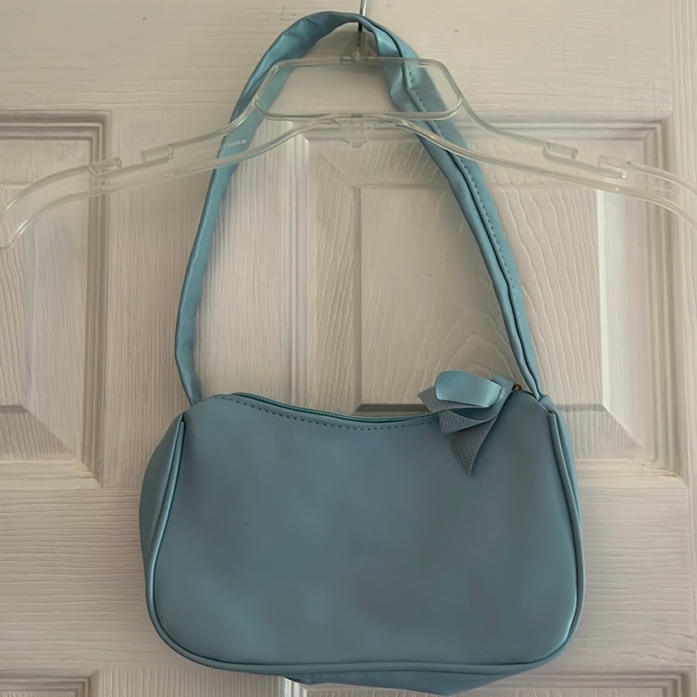 Blue nylon shoulder bag